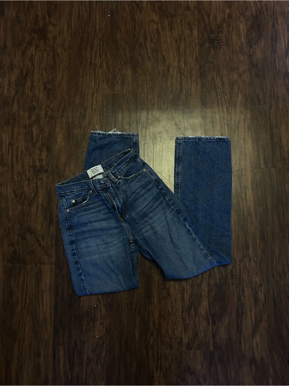 Urban Outfitters Women's Straight-Leg Jeans in Blue Denim